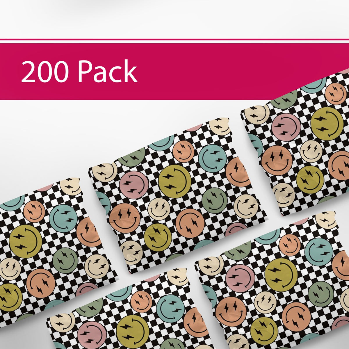 Smiles Checkerboard 6x9 Poly Mailers