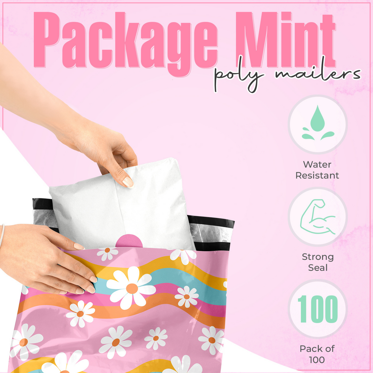 Groovy Daisy Poly Mailers 10x13