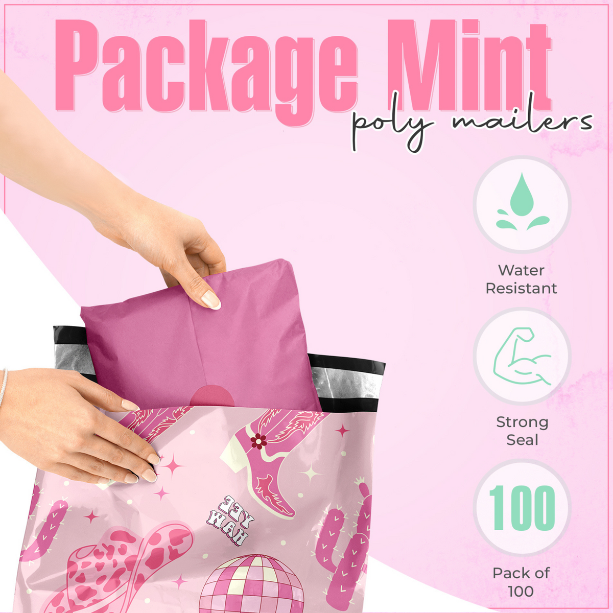 Disco Cowgirl Poly Mailers 10x13