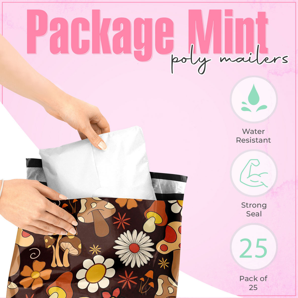 Mushroom Polymailers 10x13 - 25 pack