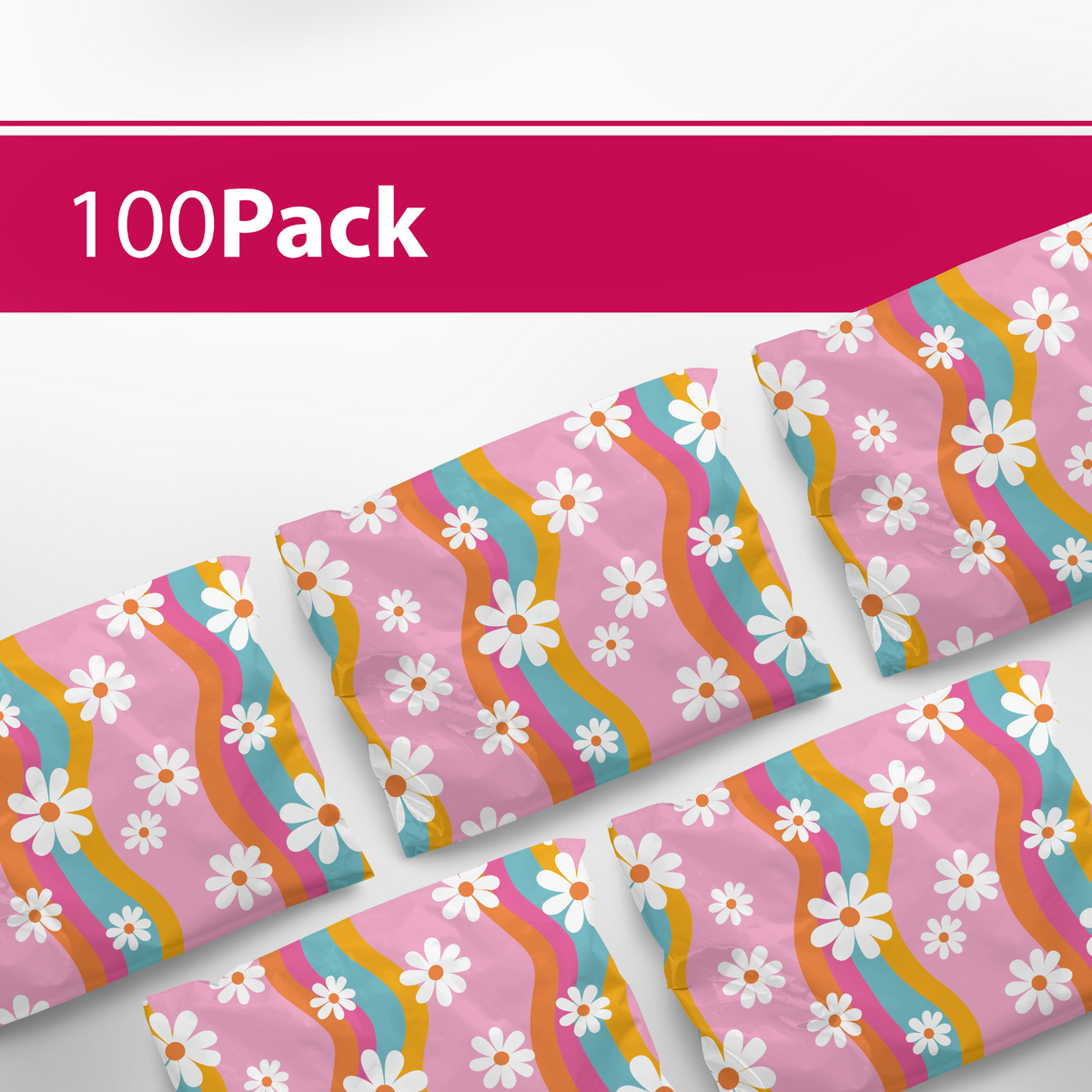 Groovy Daisy Poly Mailers 6x9 - 100 pack