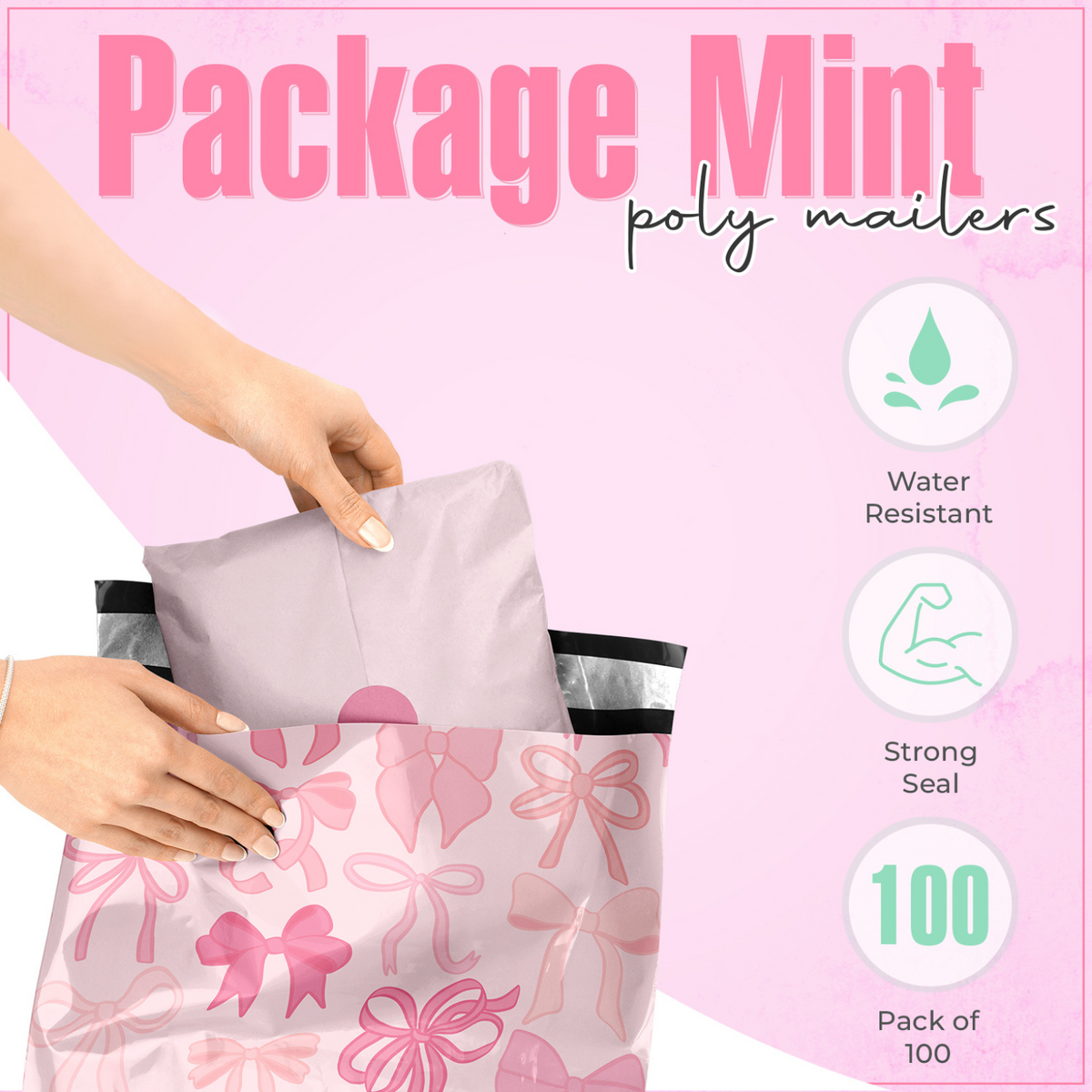 Bows Poly Mailers 10x13 - 100 pack