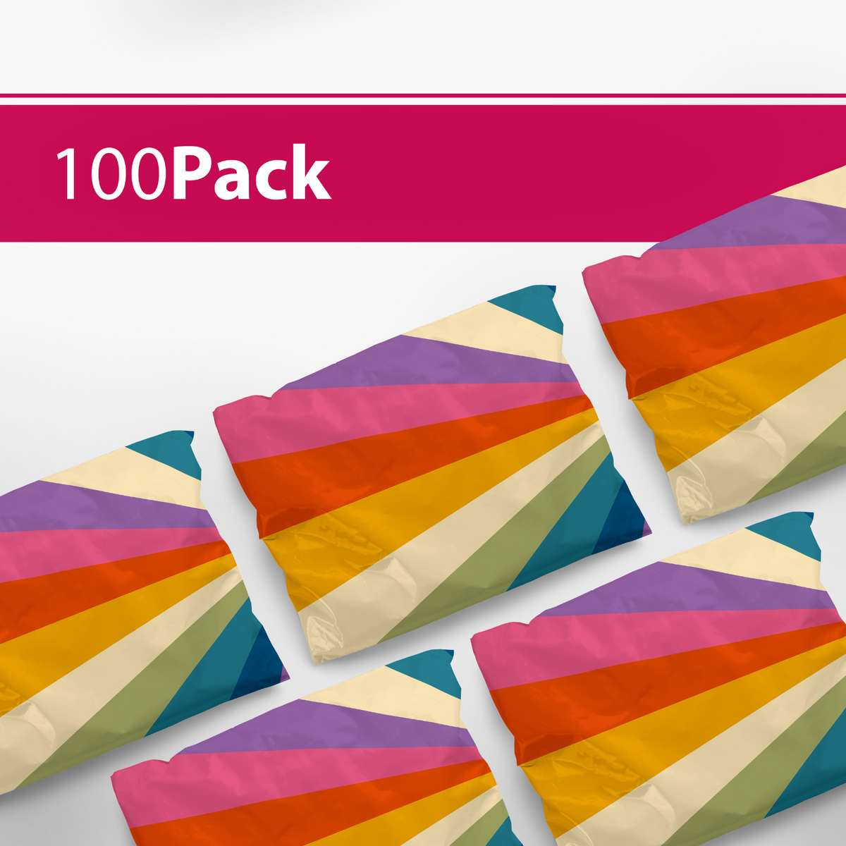Retro Rainbow Polymailers 6x9 - 100 pack
