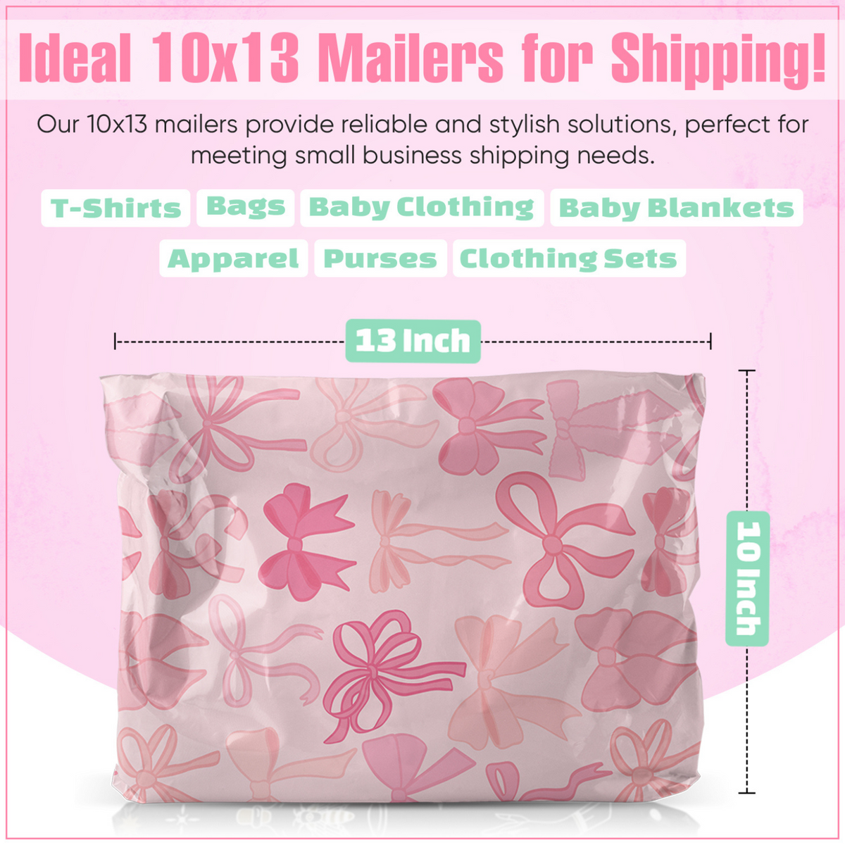 Bows Poly Mailers 10x13 - 100 pack