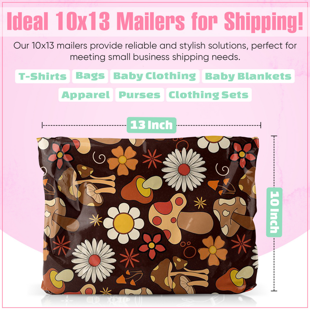 Mushroom Polymailers 10x13 - 25 pack