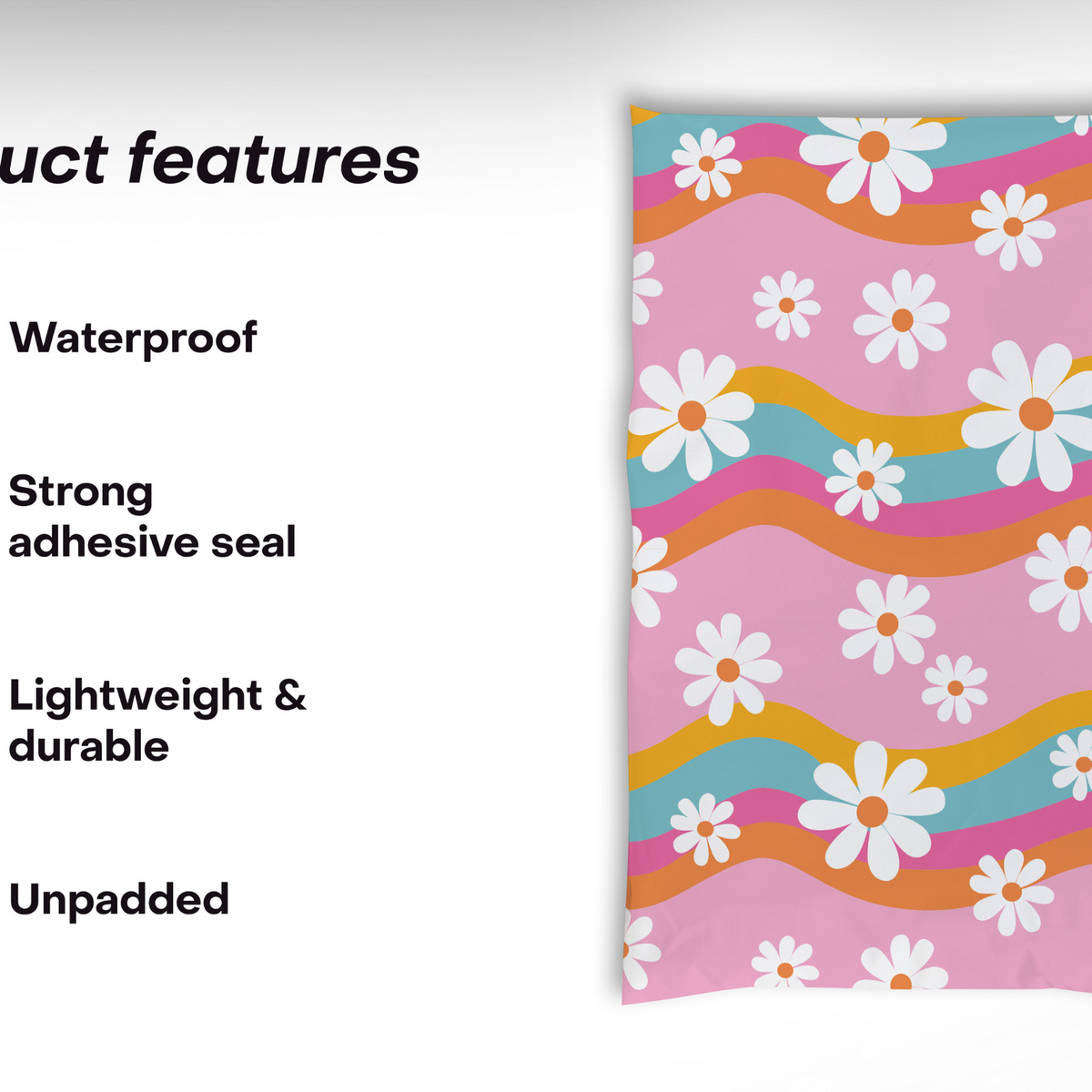 Groovy Daisy Poly Mailers 6x9 - 100 pack