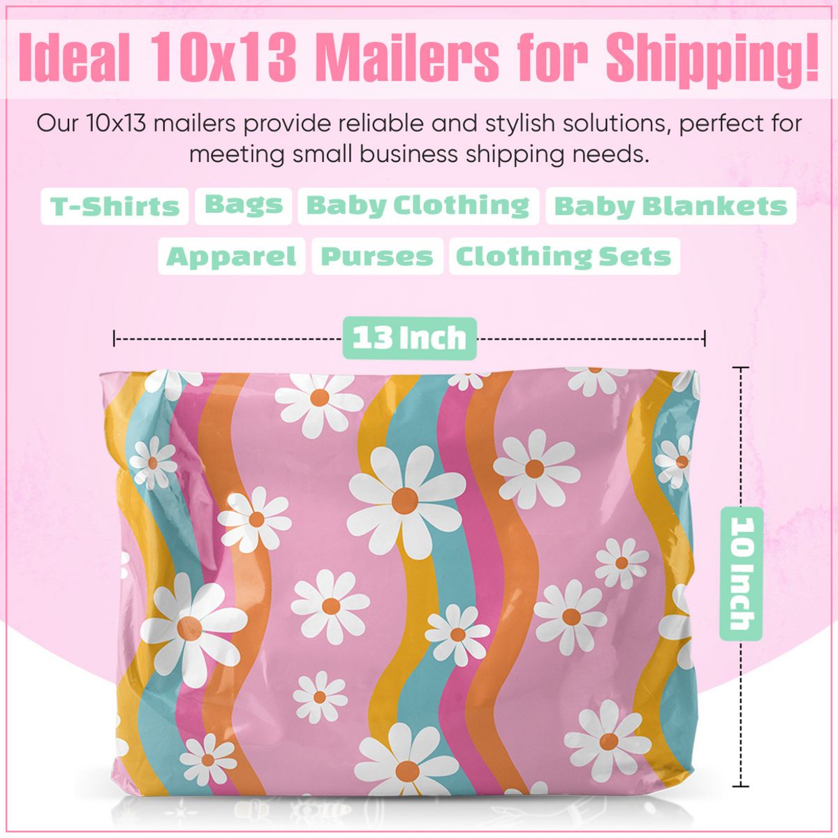 Groovy Daisy Poly Mailers 10x13
