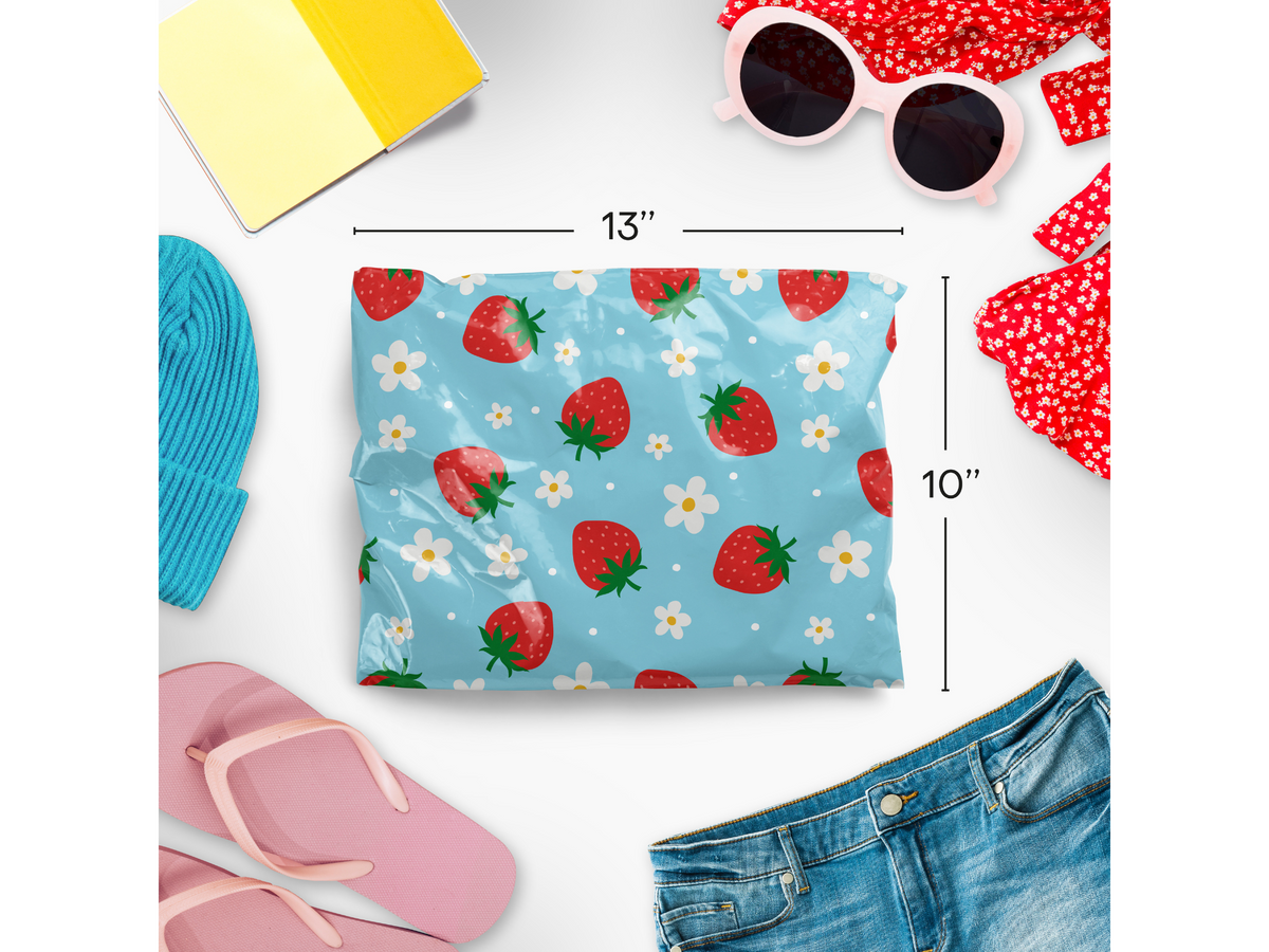Strawberries Poly Mailers 10x13&quot;