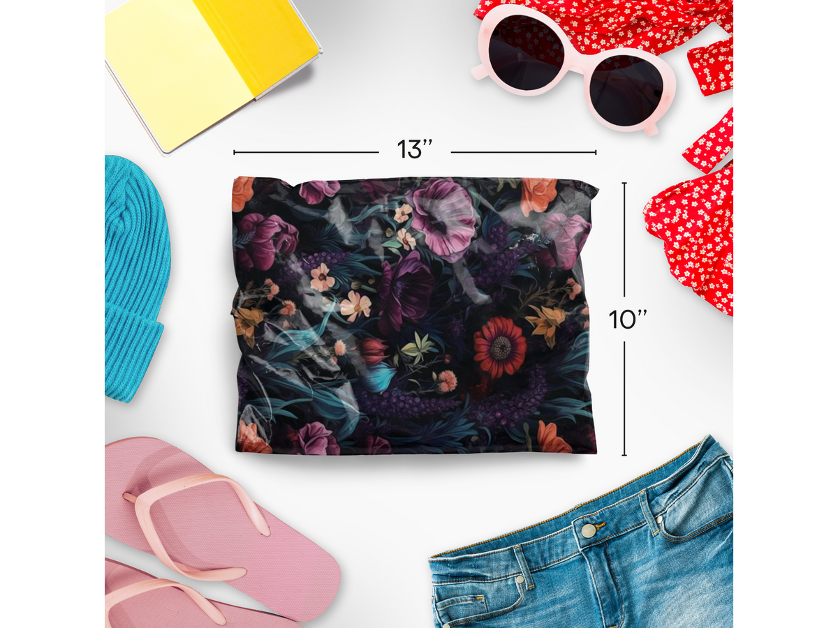 Dark Floral Poly Mailers 10x13&quot;