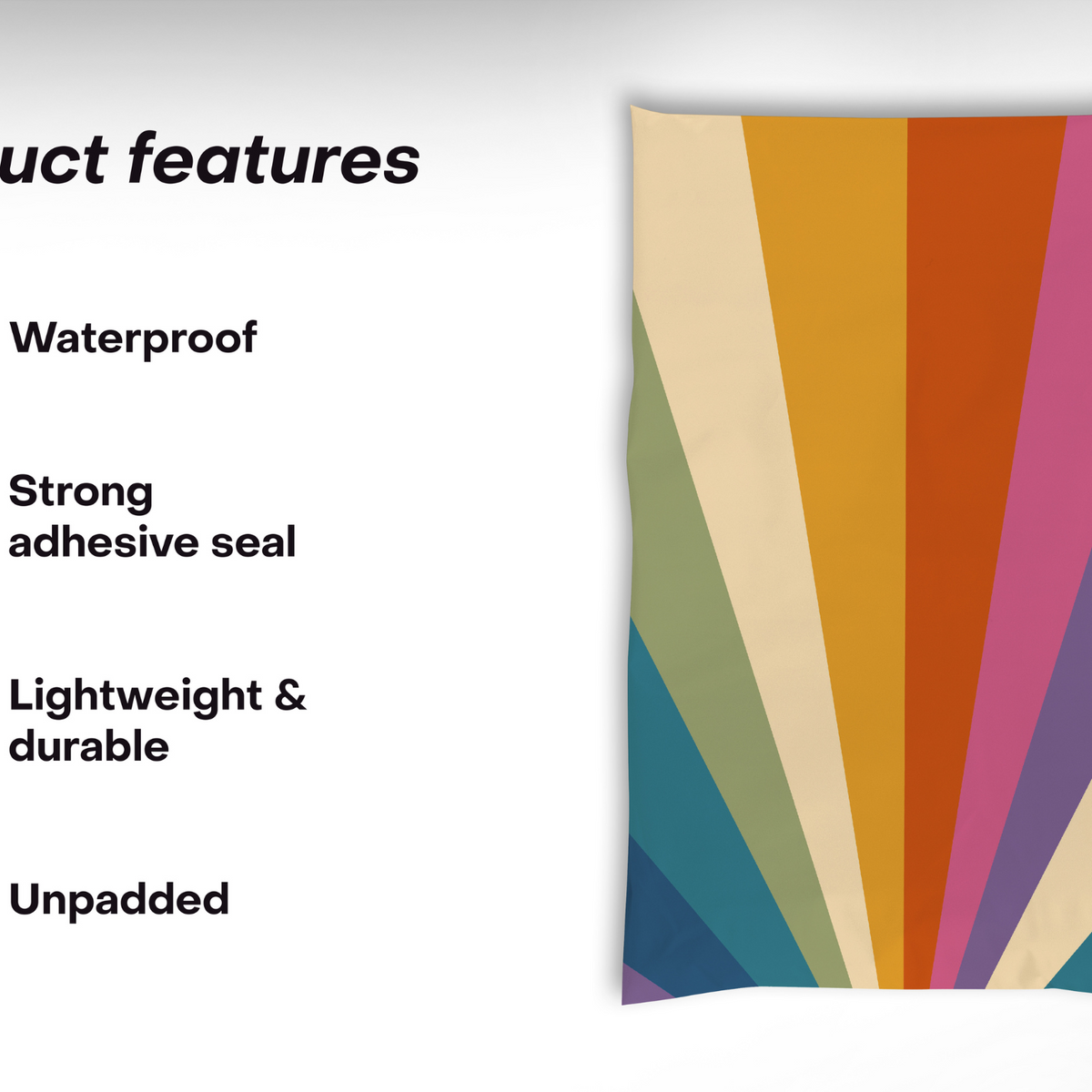 Retro Rainbow Polymailers 6x9 - 100 pack