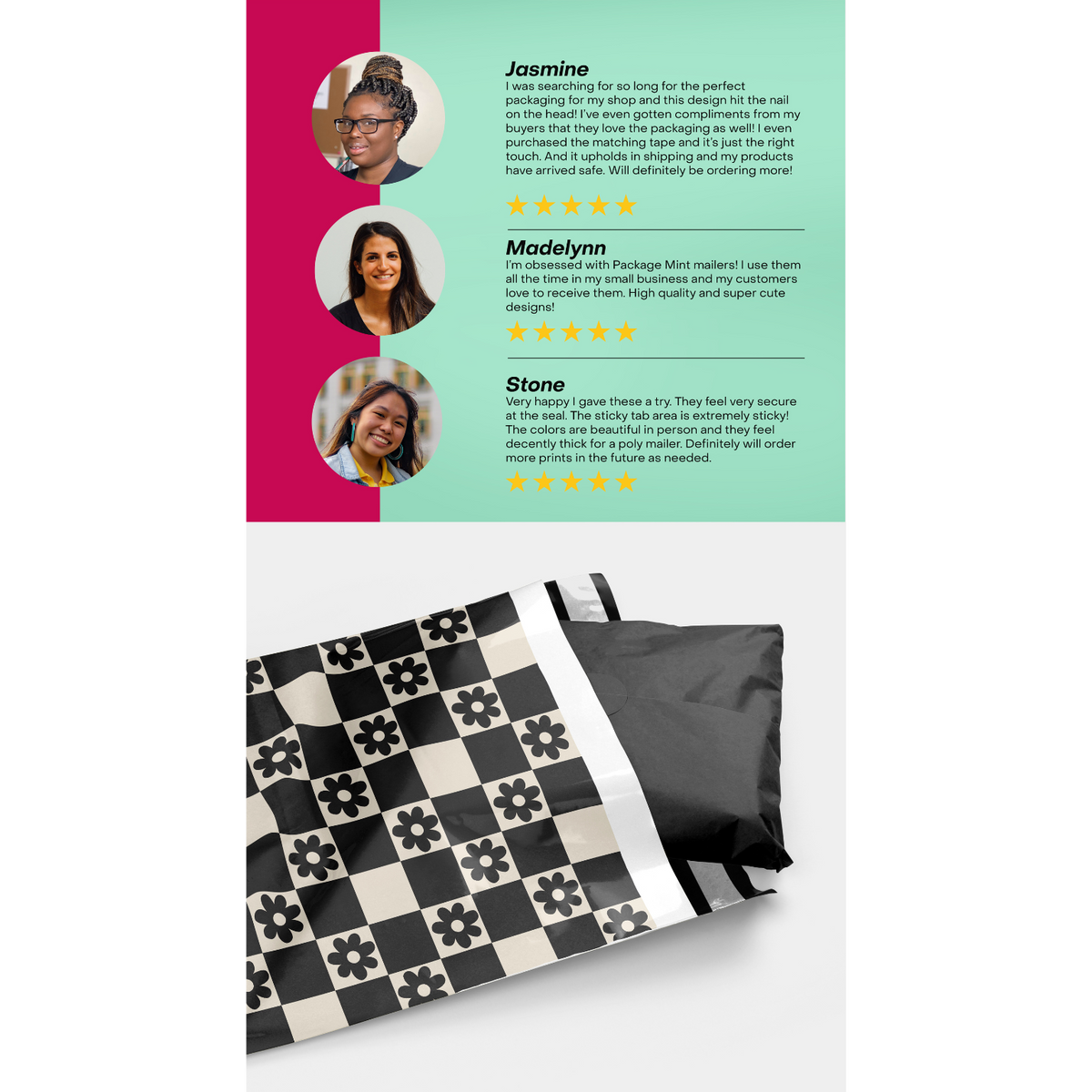 Daisy Check Poly Mailers 10x13