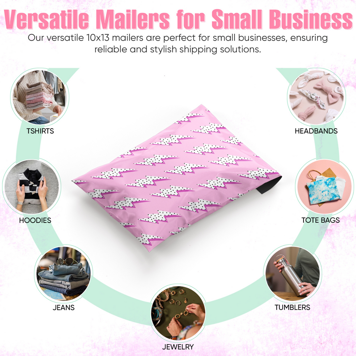 Pink Lightning Polymailers 10x13 - 25 pack