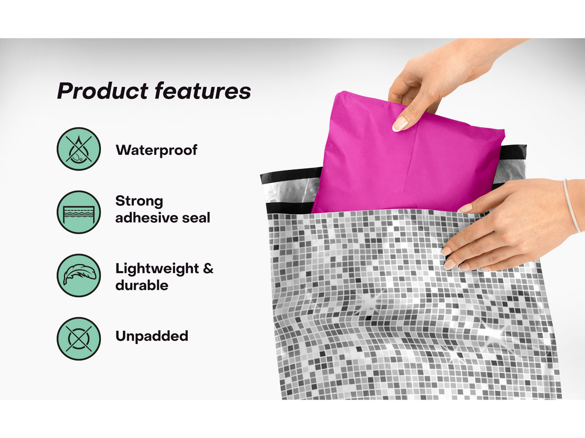 Disco Ball Poly Mailers 10x13&quot;