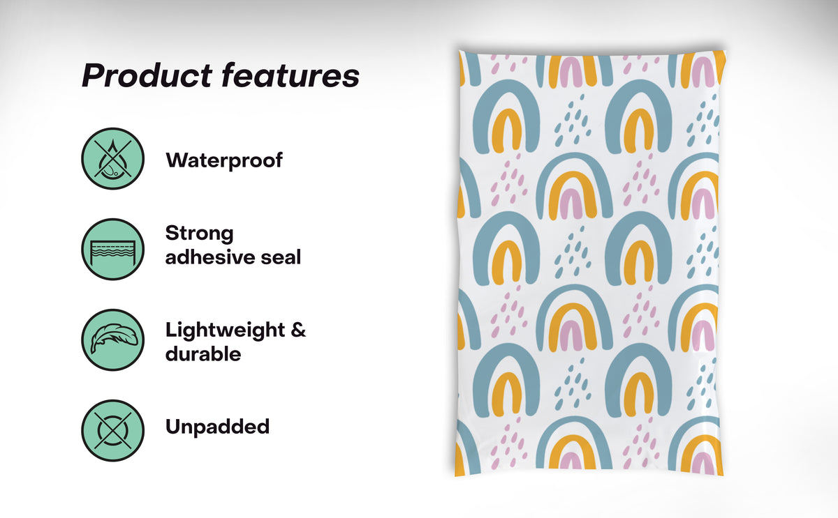 Boho Rainbow Polymailers 6x9 - 100 pack