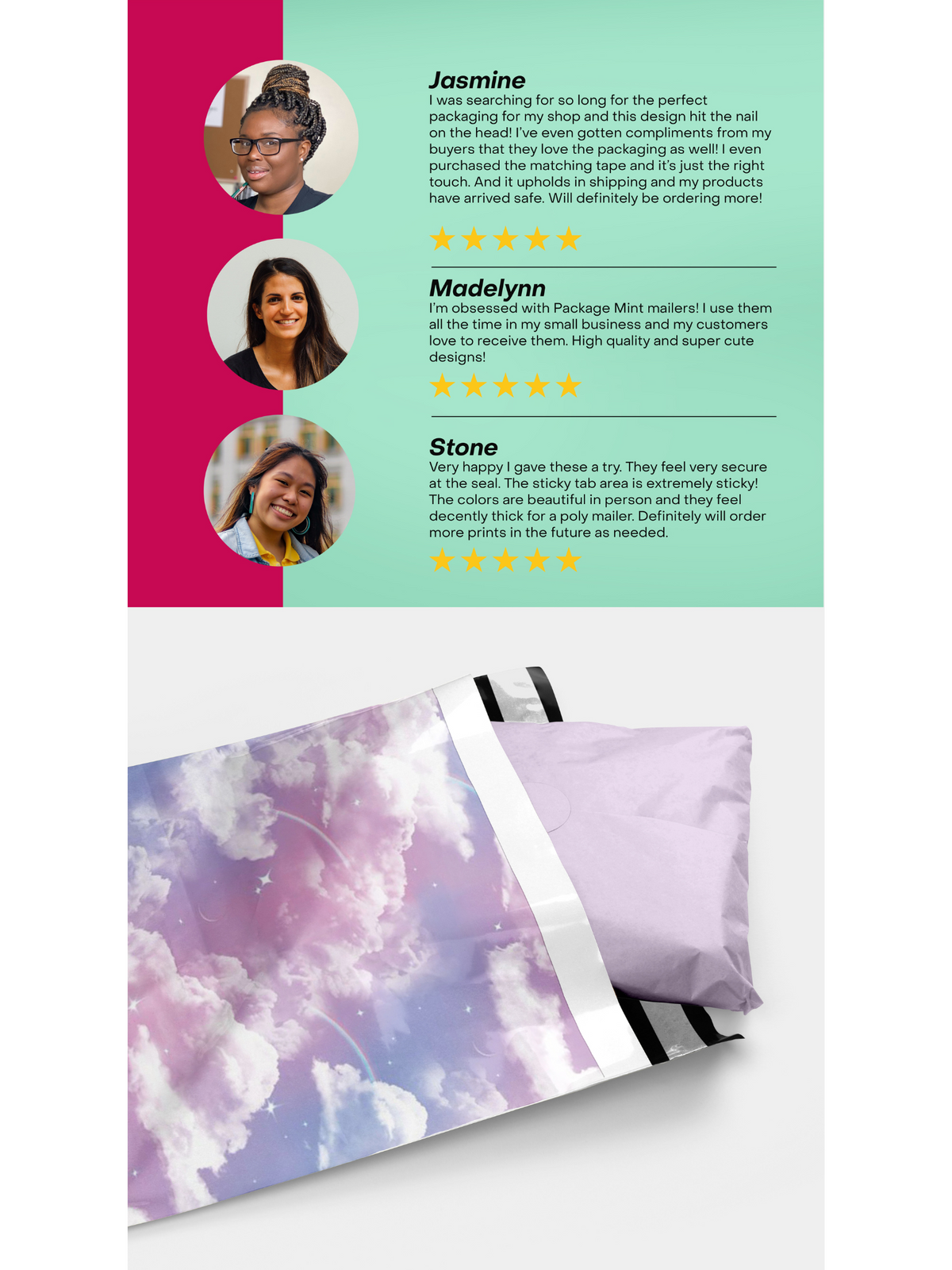 Clouds Poly Mailers 10x13&quot;