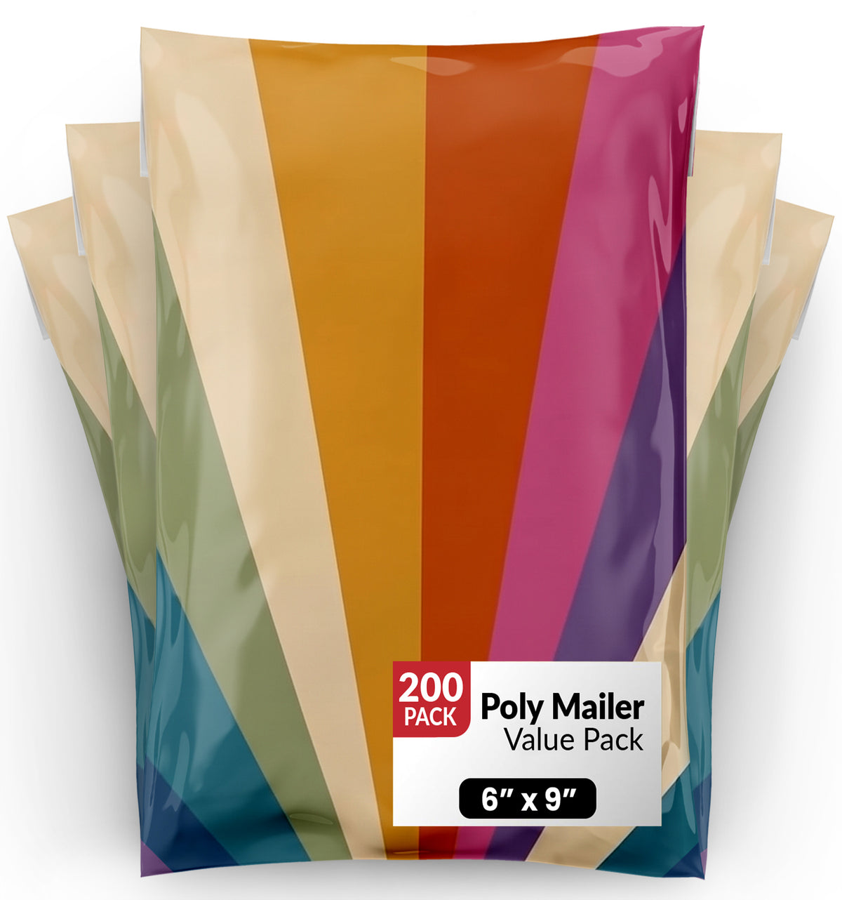 Retro Rainbow 6x9 Polymailer