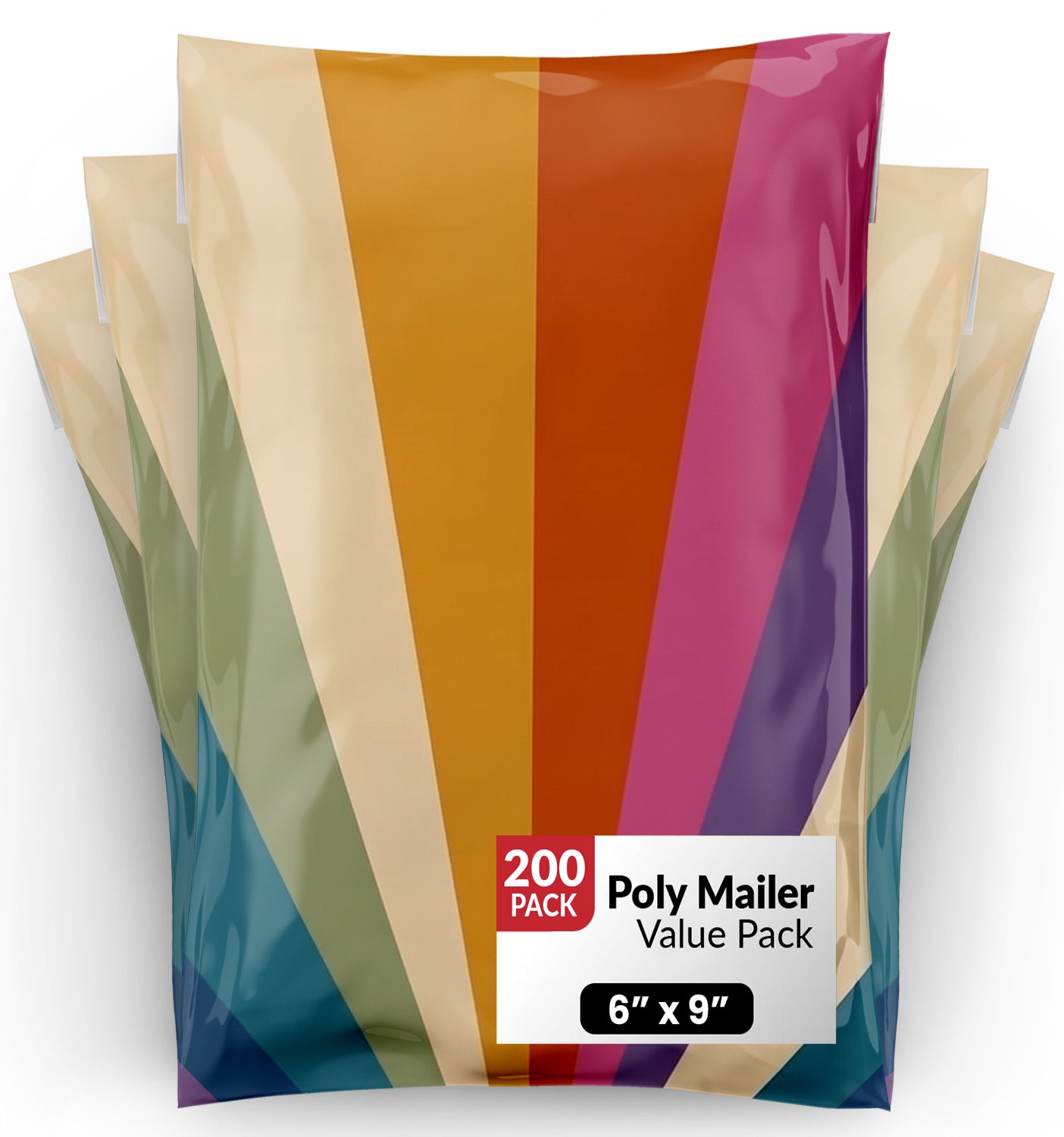 Retro Rainbow 6x9 Polymailer
