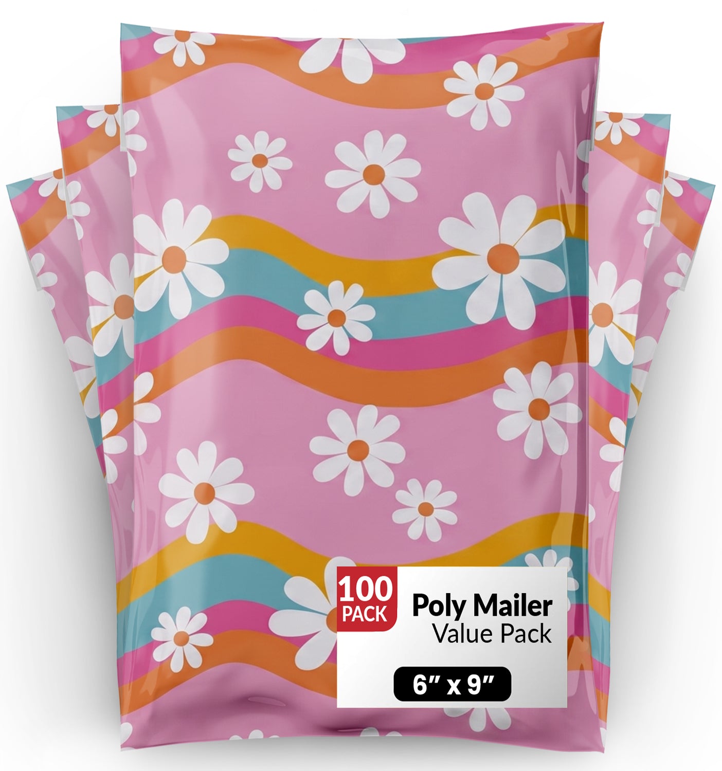 Groovy Daisy Poly Mailers 6x9 - 100 pack