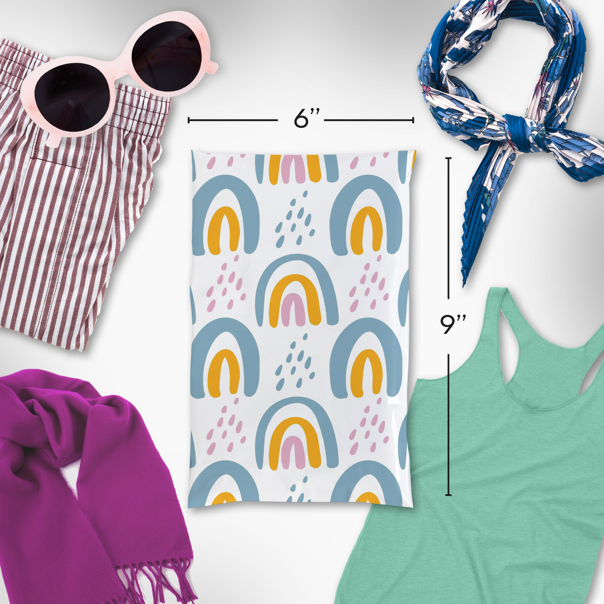 Boho Rainbow Polymailers 6x9 - 100 pack