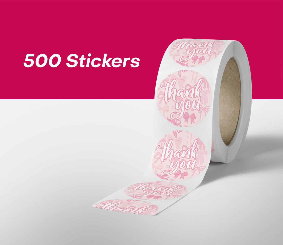 Bow Thank You Stickers - 500 Count