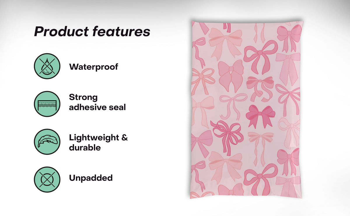 Bows Poly Mailers 6x9 - 100 pack