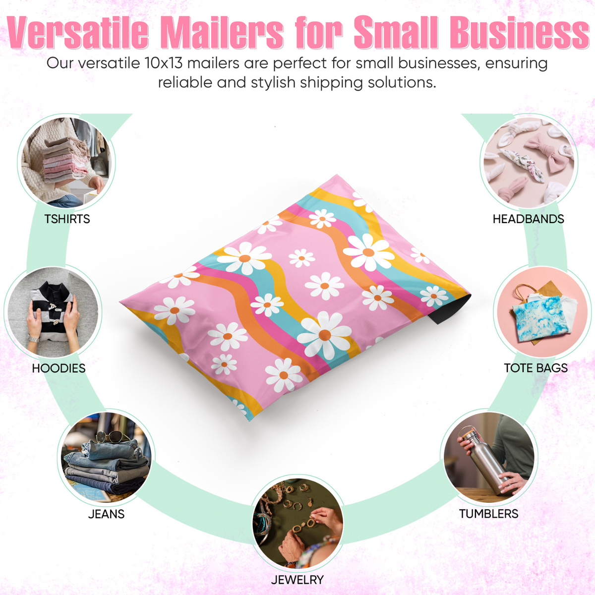 Groovy Daisy Poly Mailers 10x13