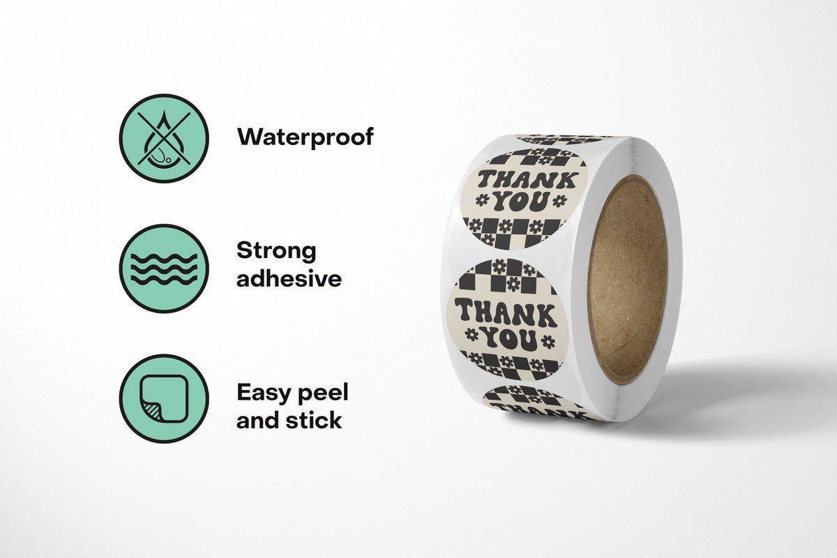 Daisy Check Thank You Stickers - 500 Count