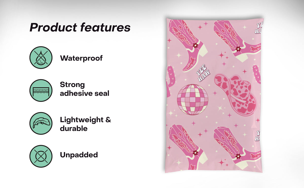 Disco Cowgirl Poly Mailers 6x9 - 100 pk