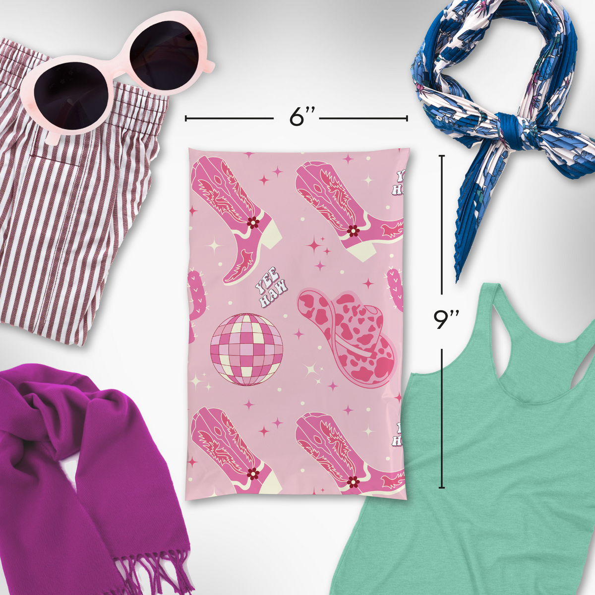 Disco Cowgirl Poly Mailers 6x9 - 100 pk