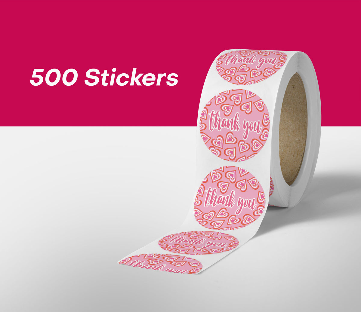 Heart Thank You Stickers - 500 Count
