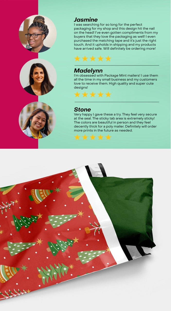 Holiday Trees 10x13 Poly Mailers