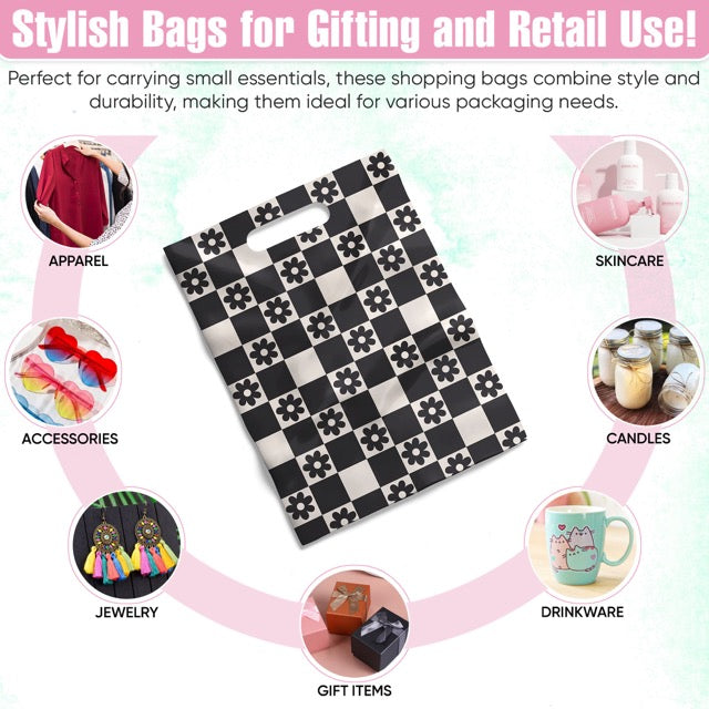 Daisy Check Merchandise Bags 9x12 - 100 pack