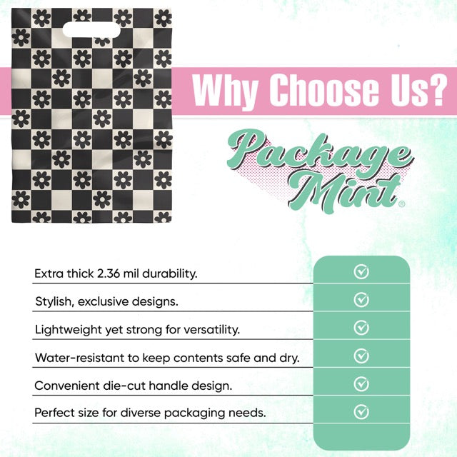 Daisy Check Merchandise Bags 9x12 - 100 pack