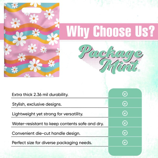 Groovy Daisy Merchandise Bags 9x12 - 100 pack