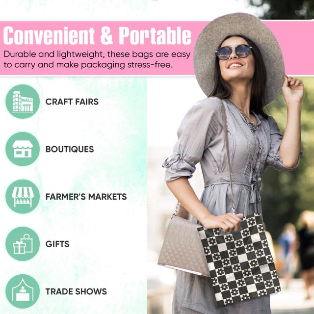 Daisy Check Merchandise Bags 9x12 - 100 pack