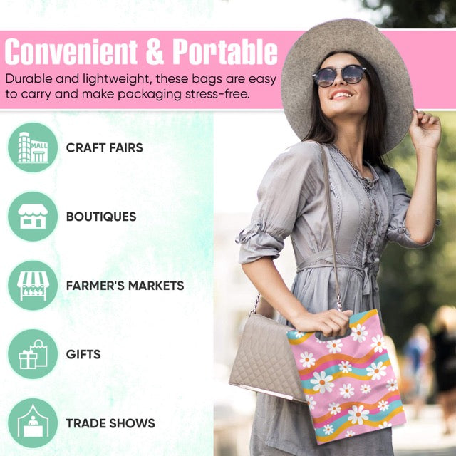 Groovy Daisy Merchandise Bags 9x12 - 100 pack