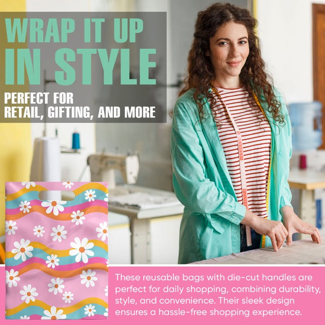 Groovy Daisy Merchandise Bags 9x12 - 100 pack