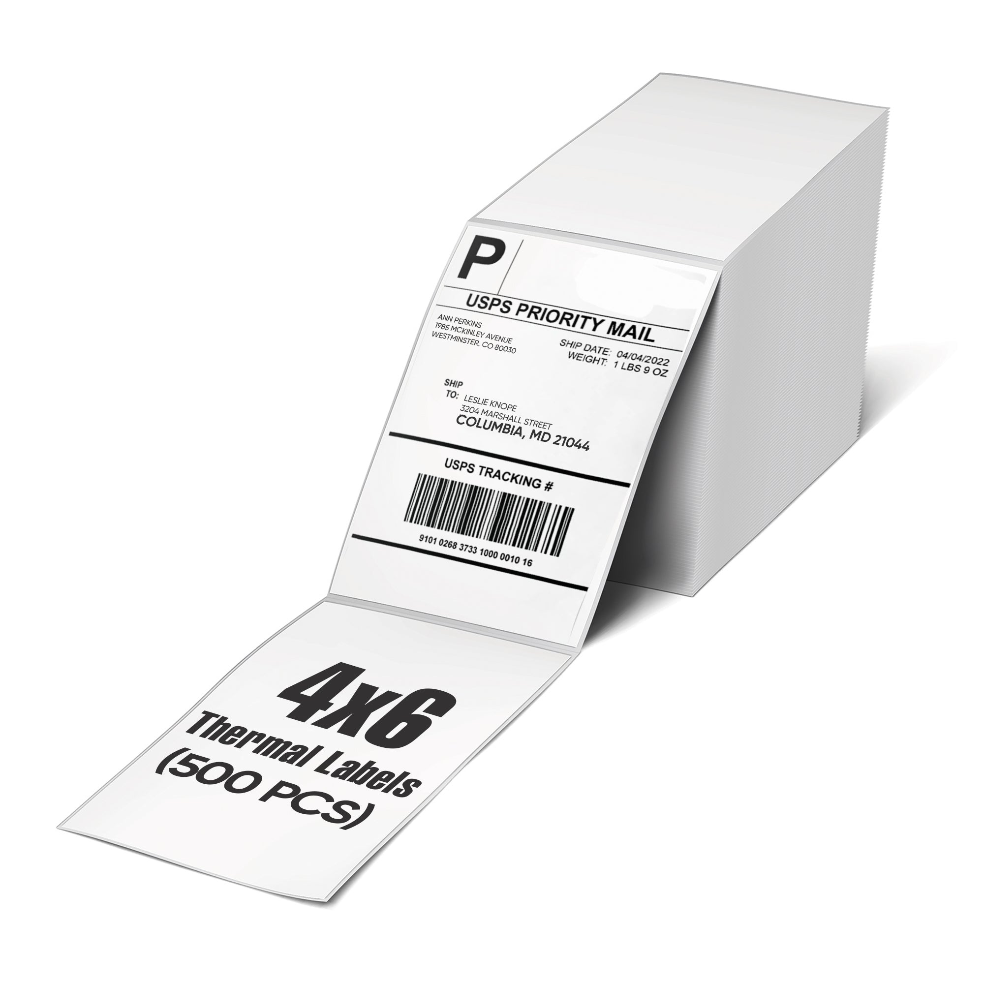 4X6 Thermal Label White Fanfold (500 Count)