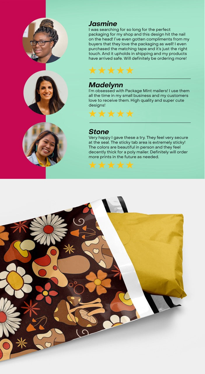 Mushroom Poly Mailers 10x13