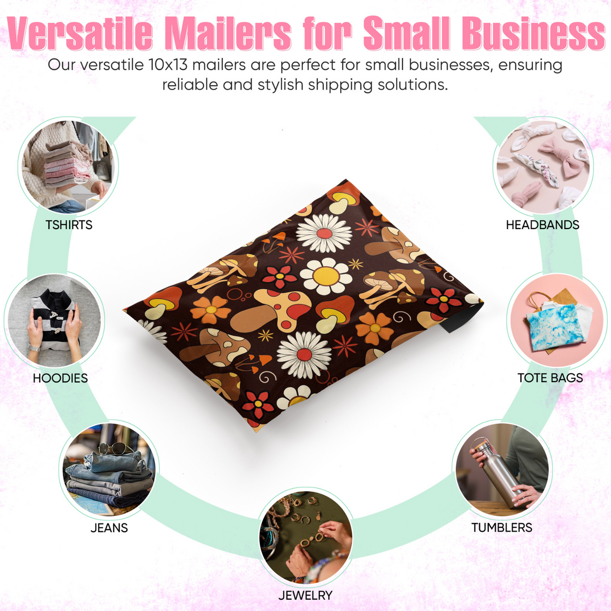 Mushroom Polymailers 10x13 - 25 pack