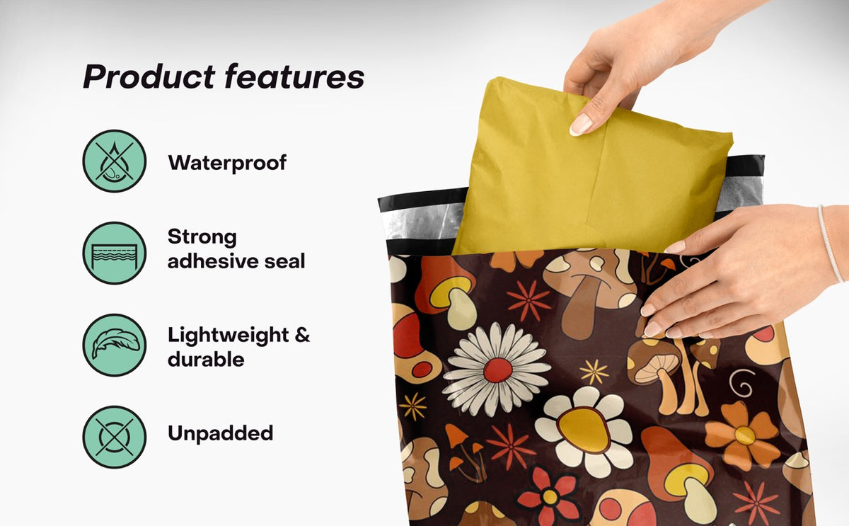 Mushroom Poly Mailers 10x13