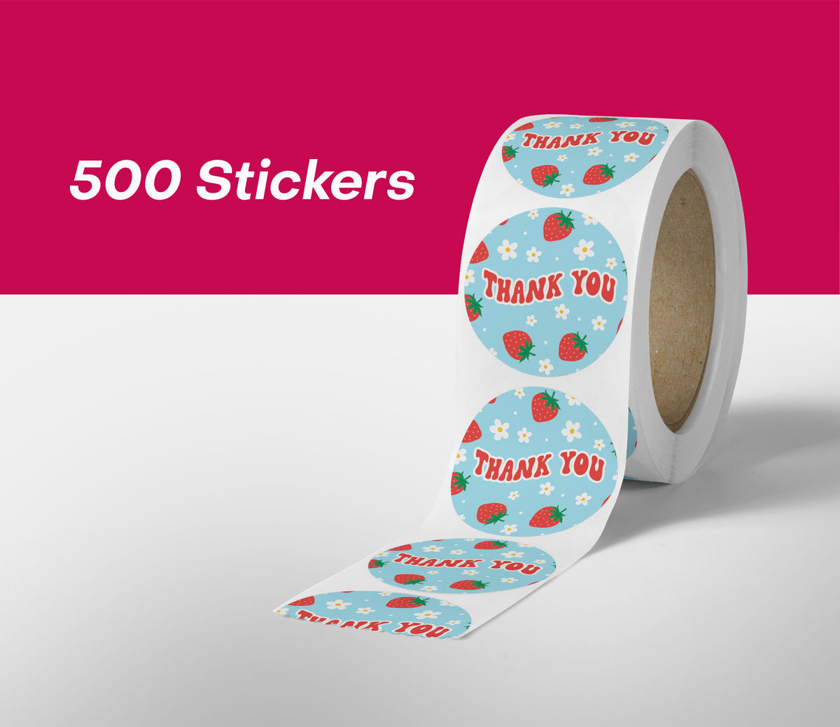 Strawberry Thank You Stickers - 500 Count