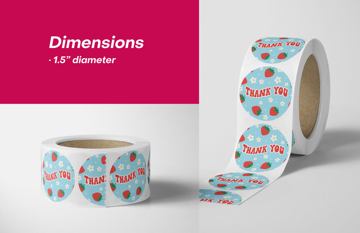 Strawberry Thank You Stickers - 500 Count