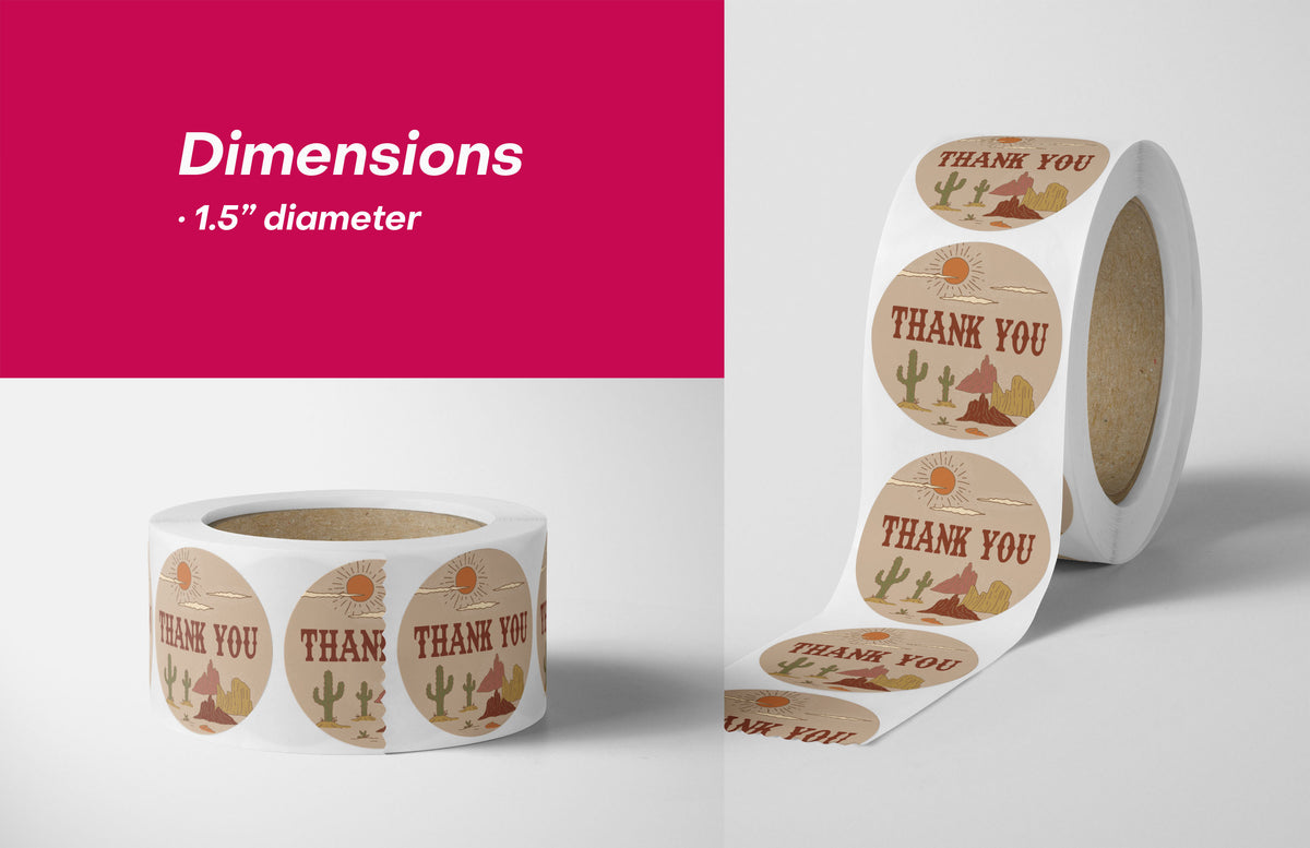 Wild West Thank You Stickers - 500 Count