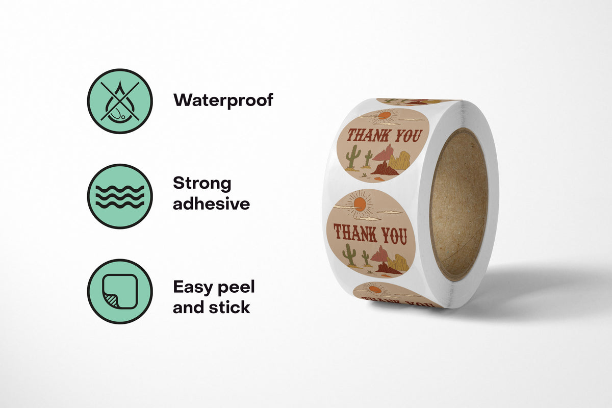 Wild West Thank You Stickers - 500 Count