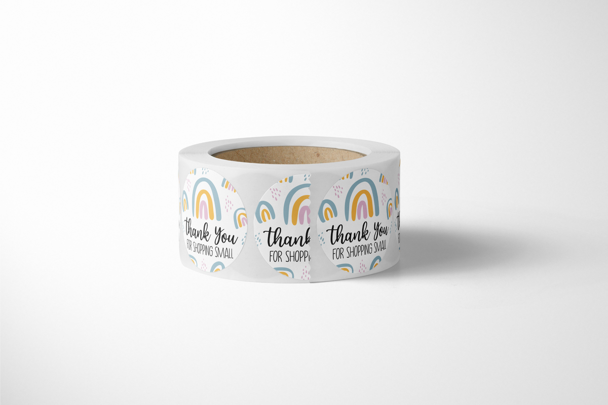 Boho Rainbow Thank You Stickers - 500 Count