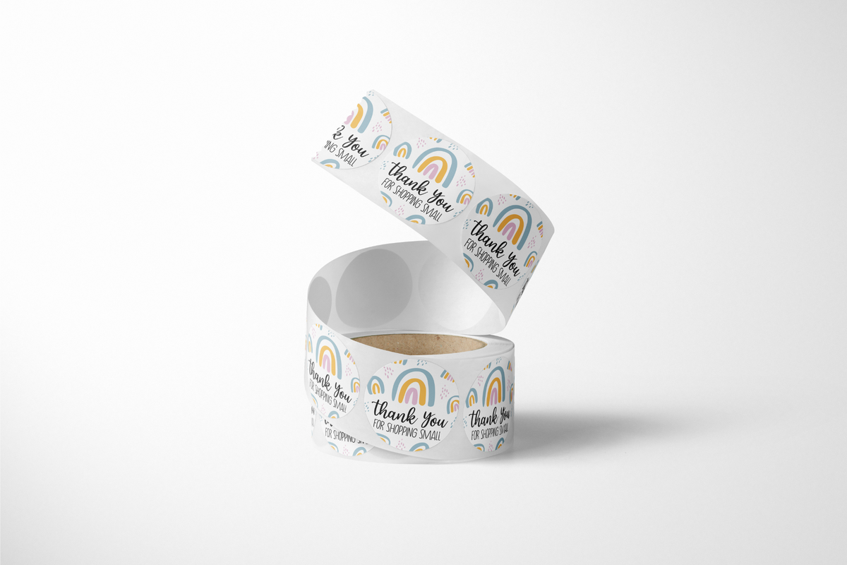 Boho Rainbow Thank You Stickers - 500 Count