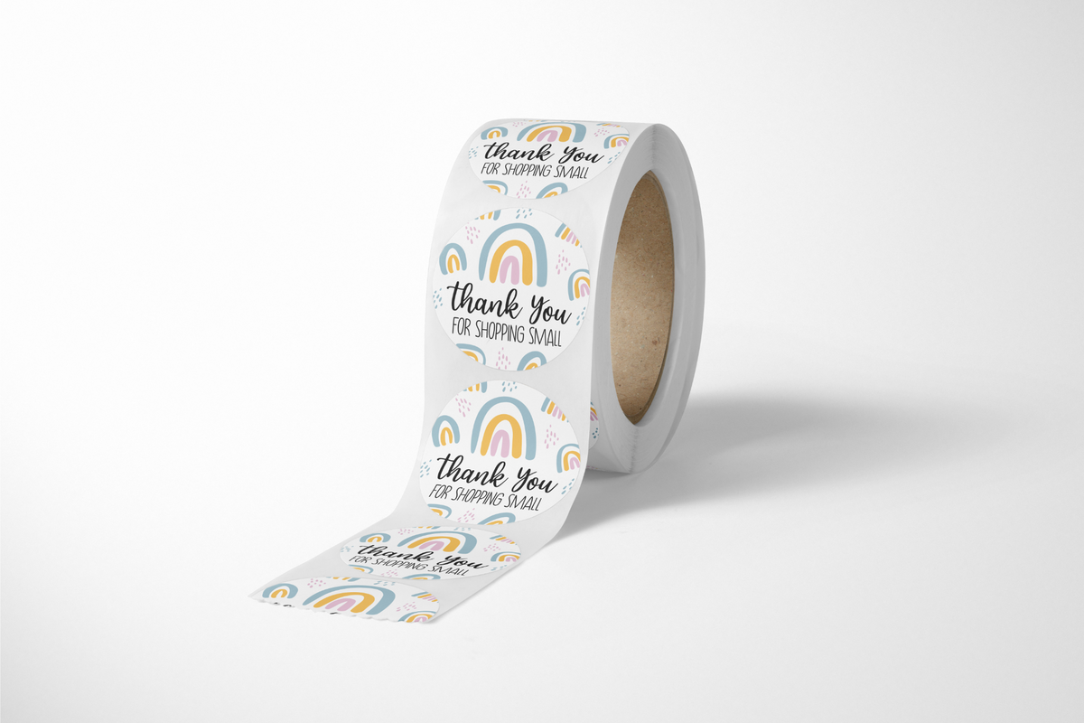 Boho Rainbow Thank You Stickers - 500 Count