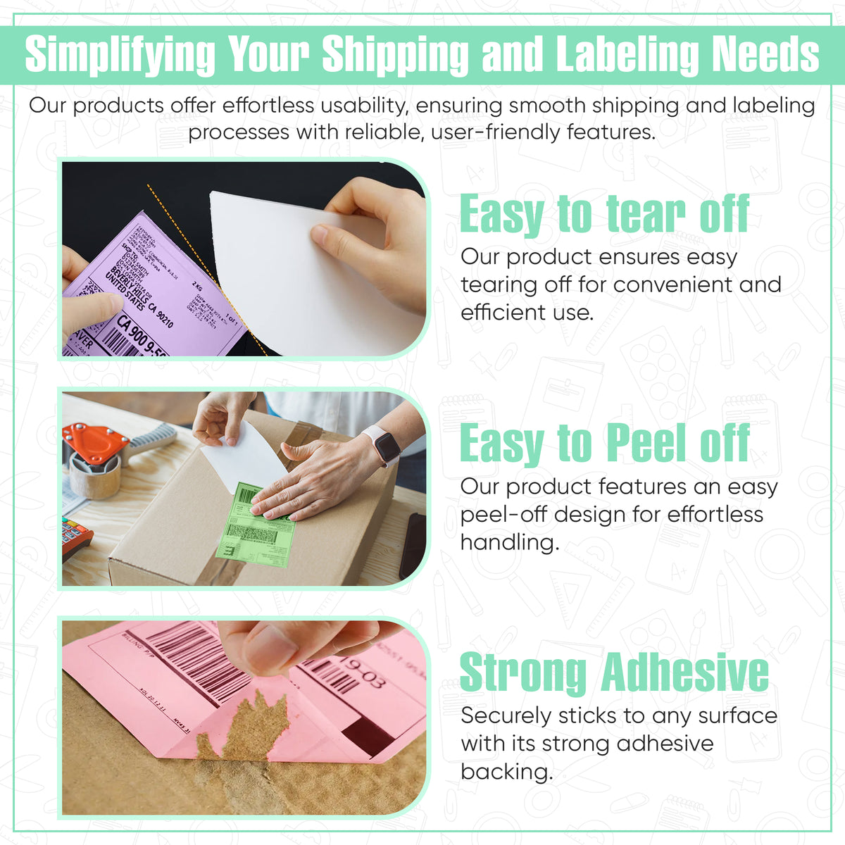 4X6 Thermal Label Purple Fanfold (500 Count)