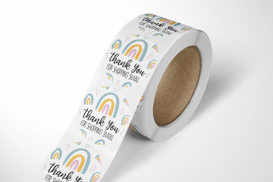 Boho Rainbow Thank You Stickers - 500 Count